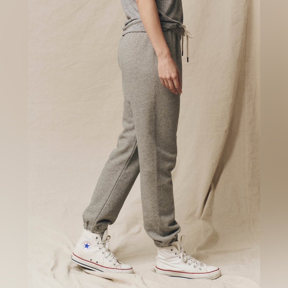 NEW THE GREAT The Stadium Sweatpant Jogger Varsity Gray Cotton Size Small (1) - Picture 3 of 12
